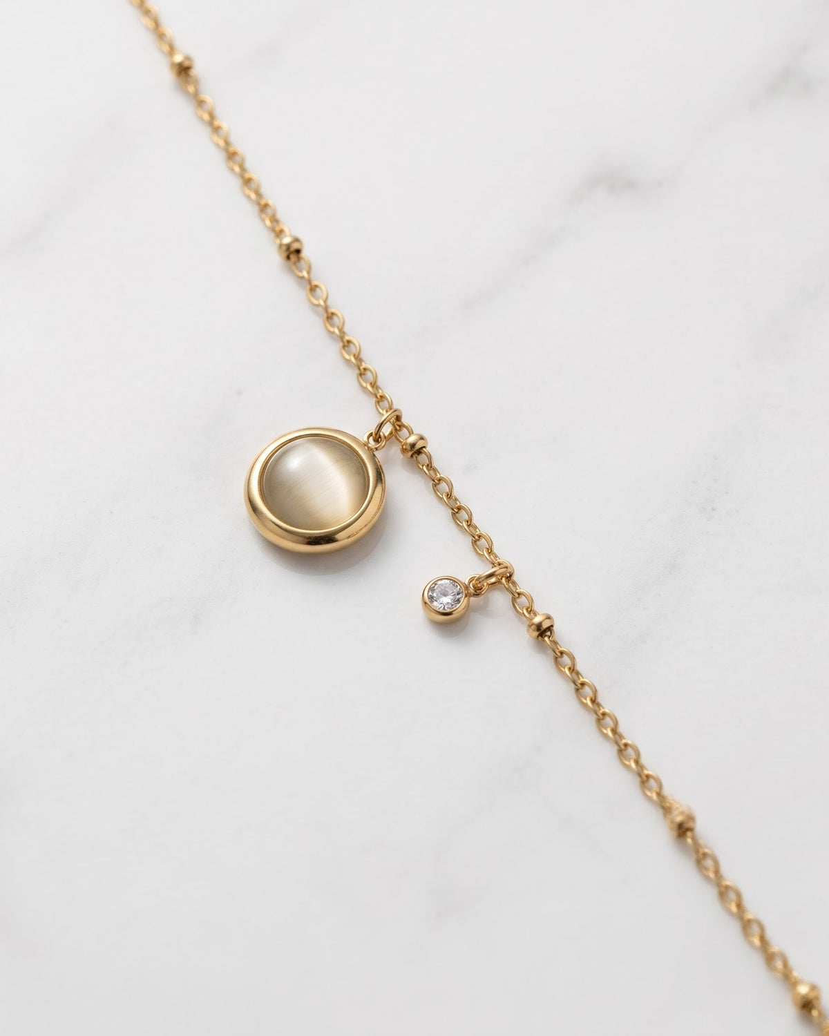 Solemira Disc Charm Anklet - Close-up view