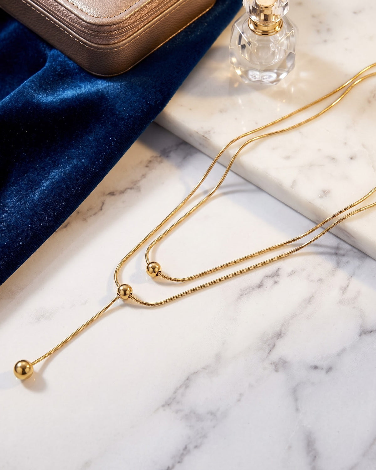 Solquenn Twin Ball Lariat Necklace - Hero view
