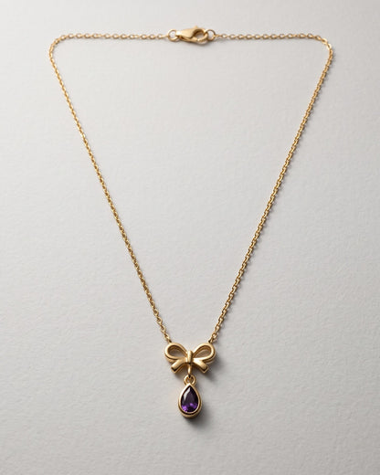 Solvirel Bow Teardrop Pendant Necklace - Hero view