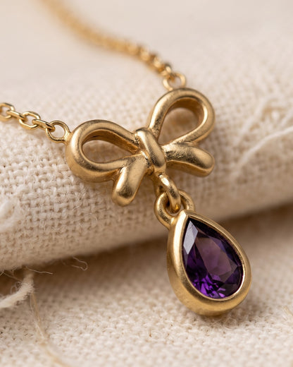 Solvirel Bow Teardrop Pendant Necklace - Detail view