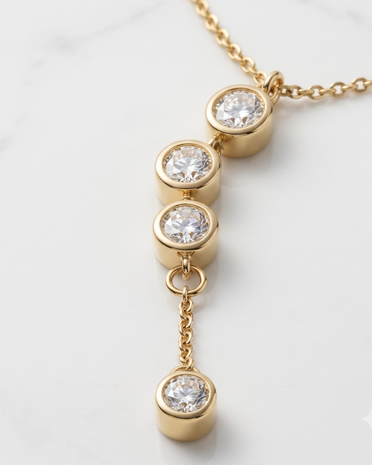 Solverra Cascade Lariat Necklace - Detail view