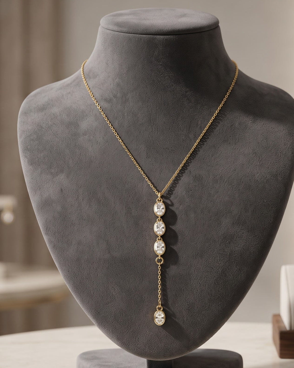 Solverra Cascade Lariat Necklace - Display view