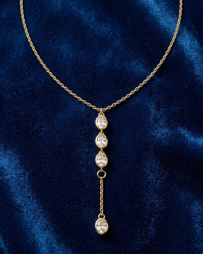 Solverra Cascade Lariat Necklace - Close-up view