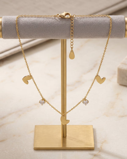 Solamie Heart Charm Chain Necklace - Display view