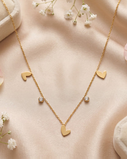 Solamie Heart Charm Chain Necklace - Close-up view