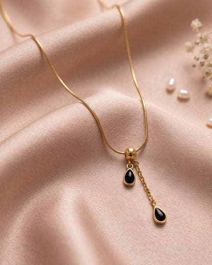 Solnira Twin Teardrop Lariat Necklace - Hero view