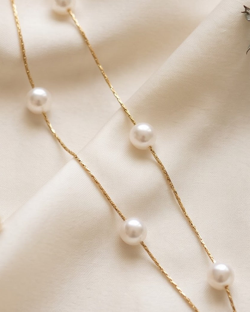 Solmeris Bead Duo Chain Bracelet - on wrist