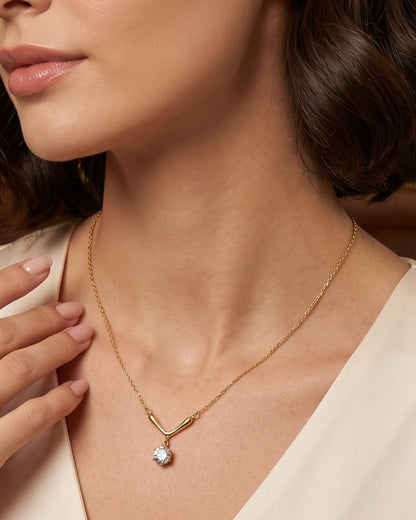 Solquera Chevron Pendant Necklace - hero view