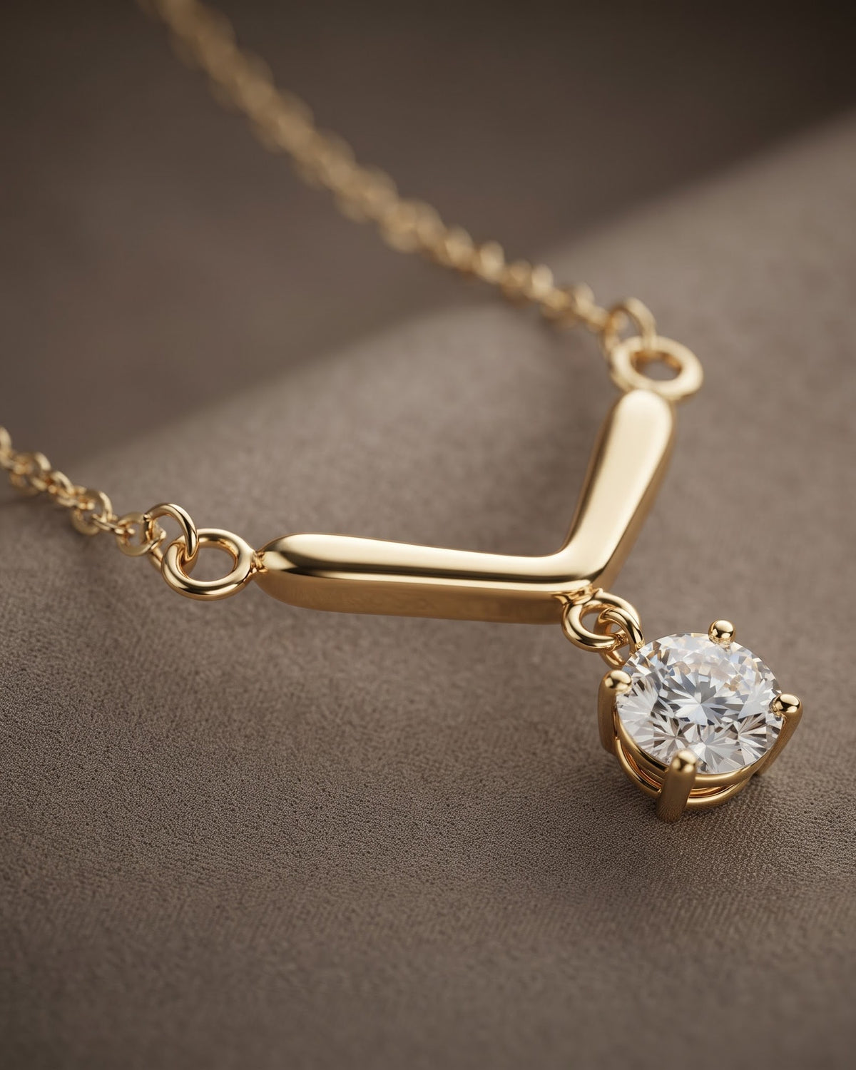 Solquera Chevron Pendant Necklace - worn view on model
