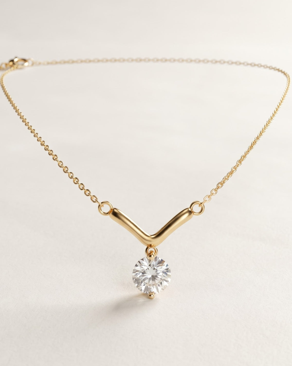 Solquera Chevron Pendant Necklace - display stand view