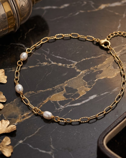 Solbella Bead Chain Anklet - close-up view