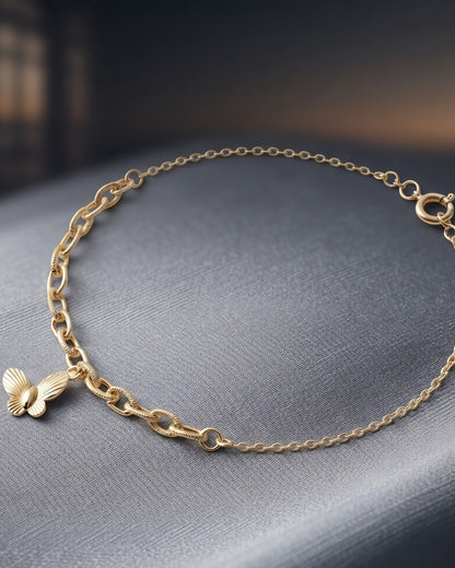 Solfaye Butterfly Charm Anklet - display stand view
