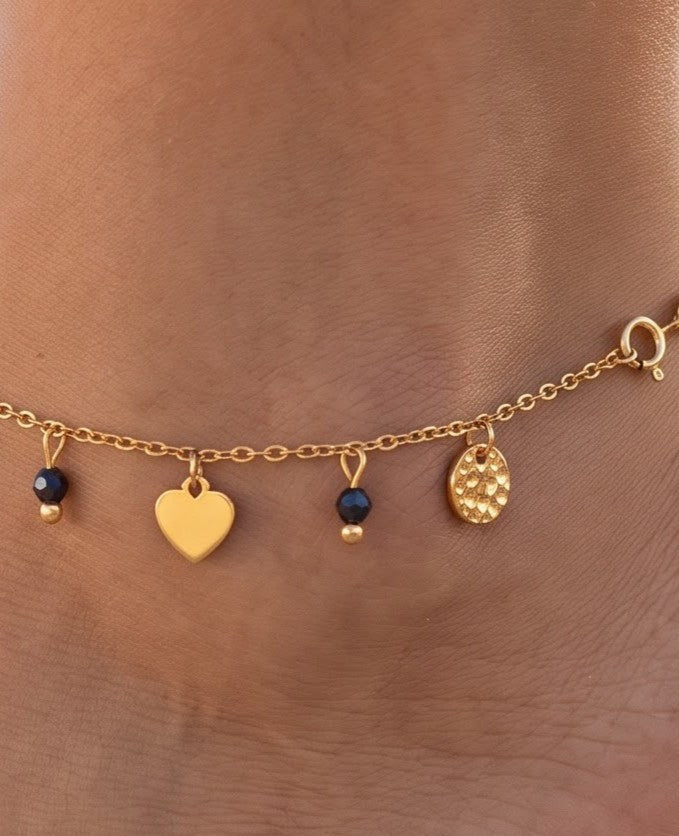 Solbrynn Heart Charm Anklet - cinematic view