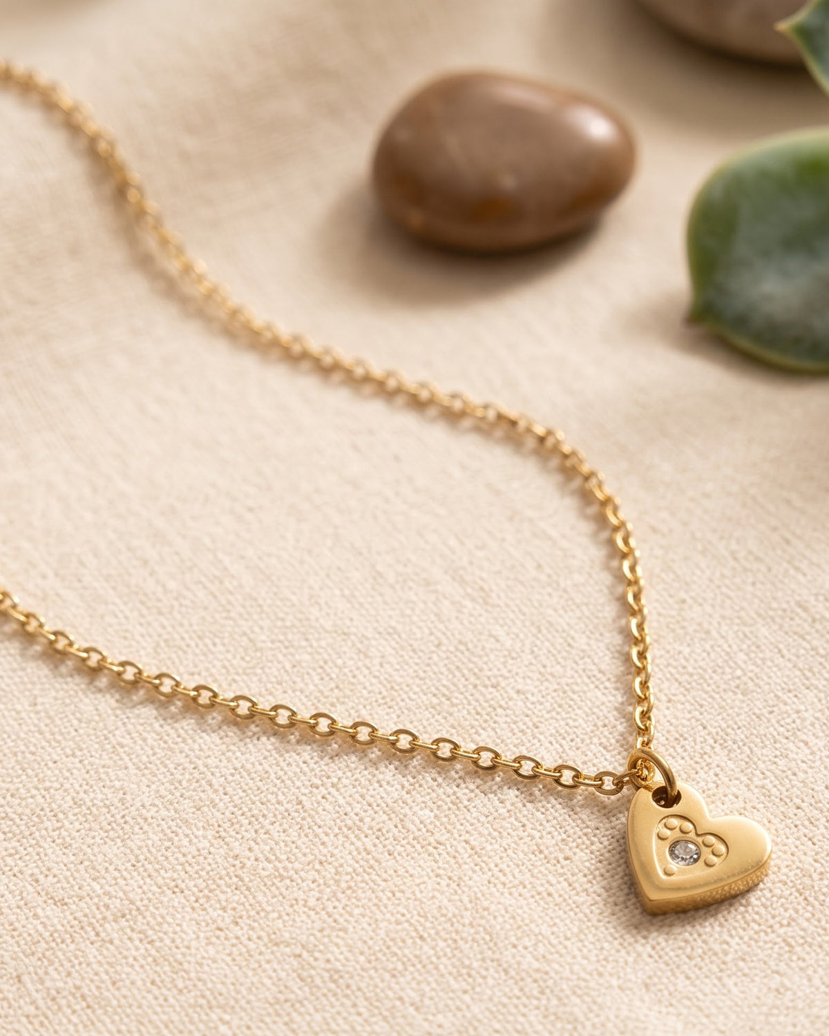 Solfenna Heart Charm Anklet - hero view