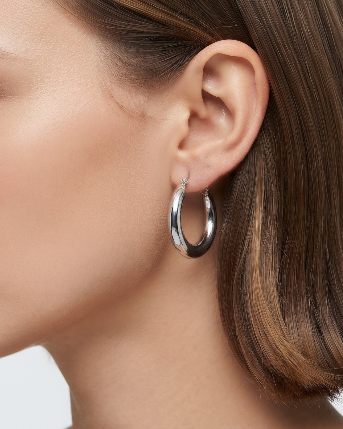 Solvaryn Bali Hoop Earrings - worn view