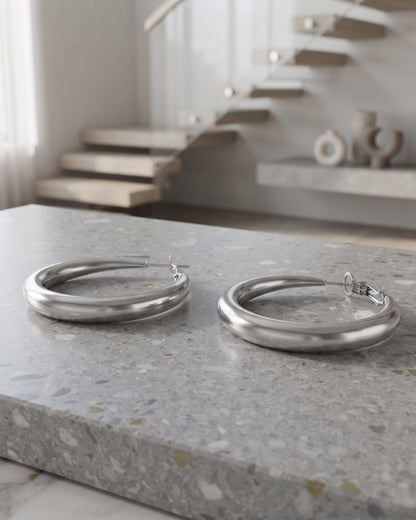 Solvaryn Bali Hoop Earrings - close-up view