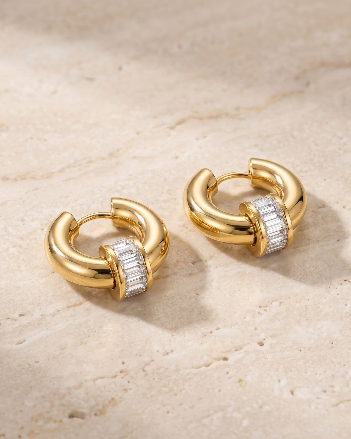 Solvarin Baguette Hoop Earrings - hero view