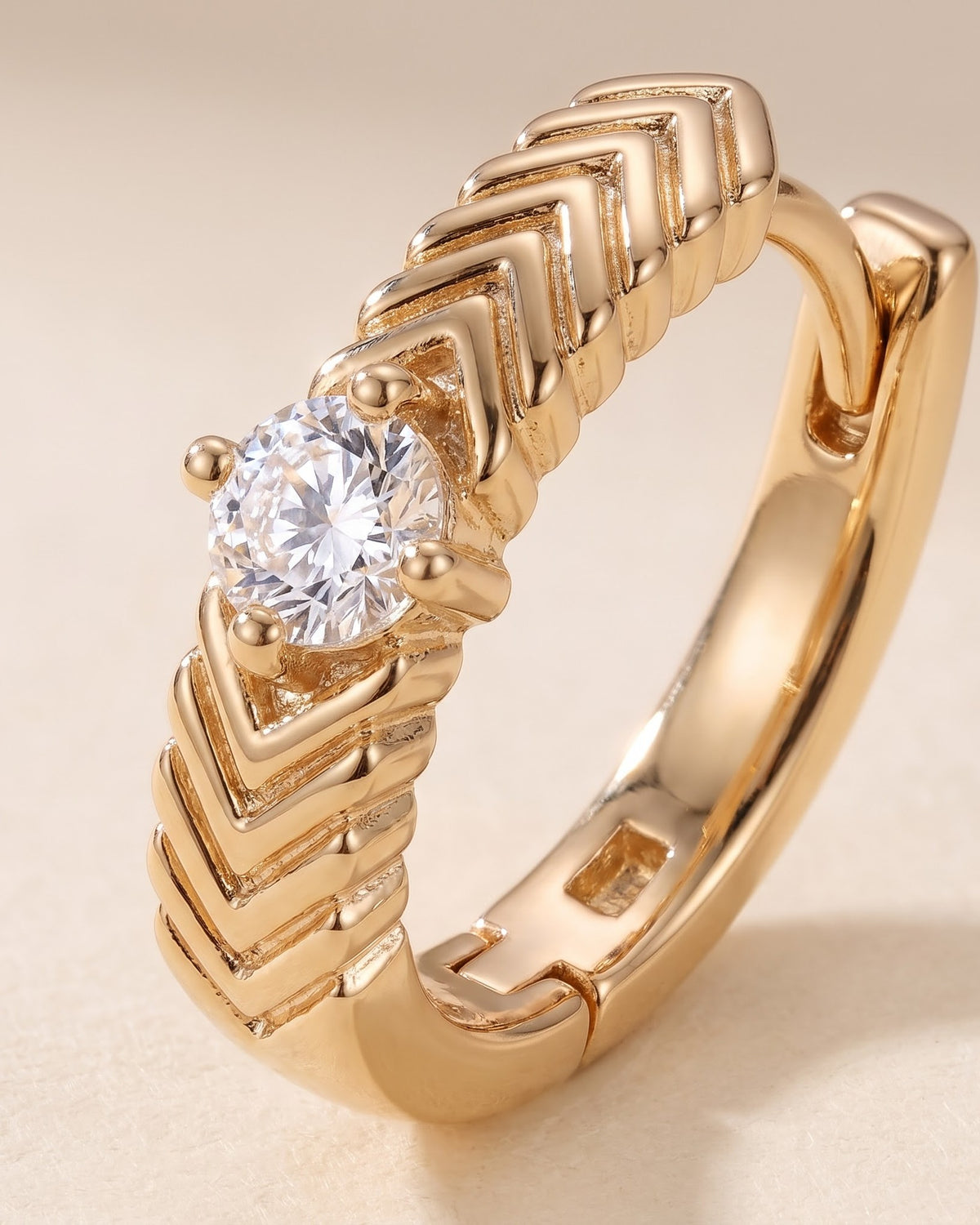 Solvane Chevron Stone Hoop Earrings - Cinematic Shot