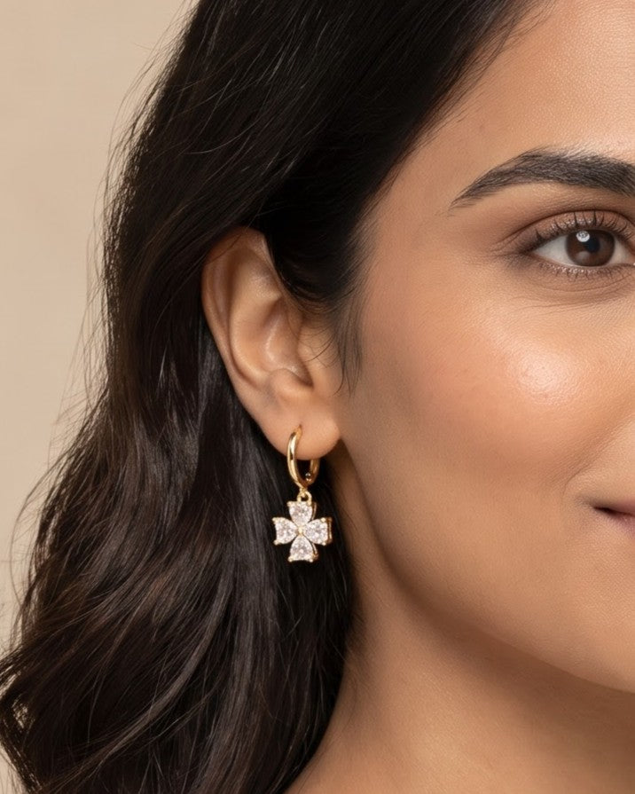 Solpetra Blossom Hoop Earrings - worn view