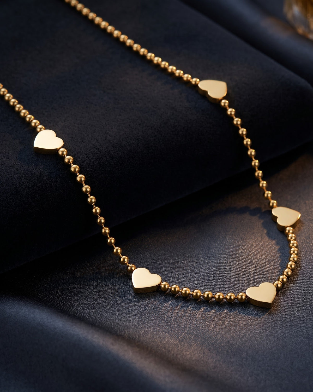 Solzara Bead Heart Chain Necklace - hero view