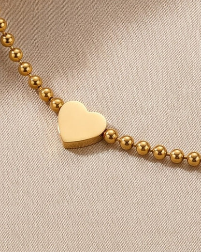 Solzara Bead Heart Chain Necklace - cinematic view