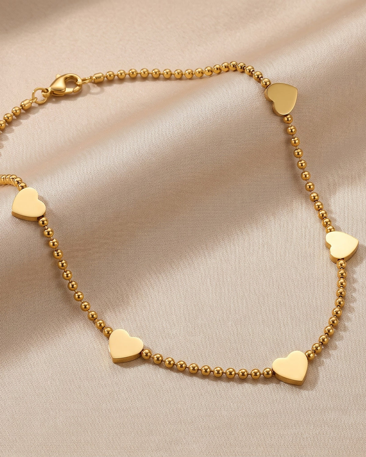 Solzara Bead Heart Chain Necklace - close-up view