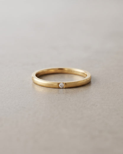 Solmira Slim Stone Band Ring - Gold Hero Shot