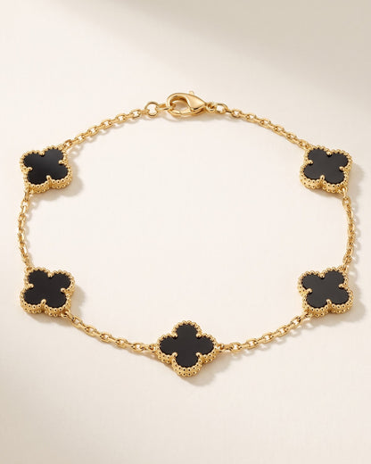 Soltessa Black Flower Chain Bracelet - hero view