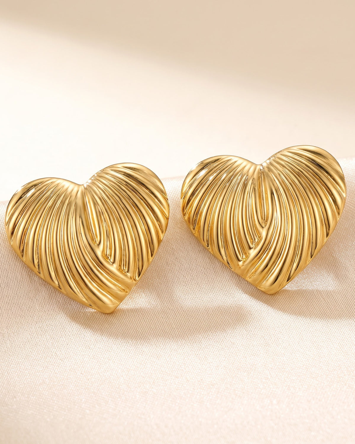 Solmiel Feather Heart Stud Earrings - Hero Shot