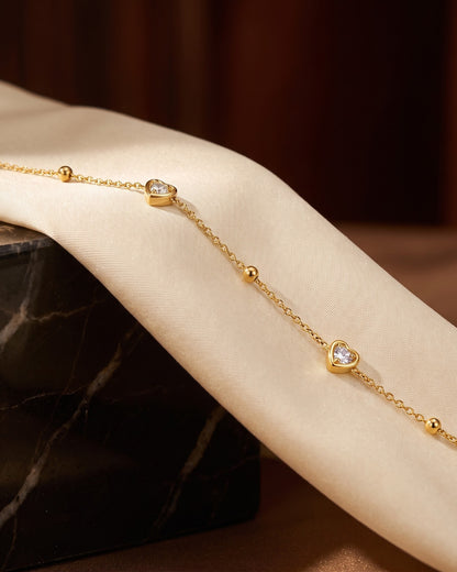 Solvessa Heart Stone Bead Chain Bracelet - hero view