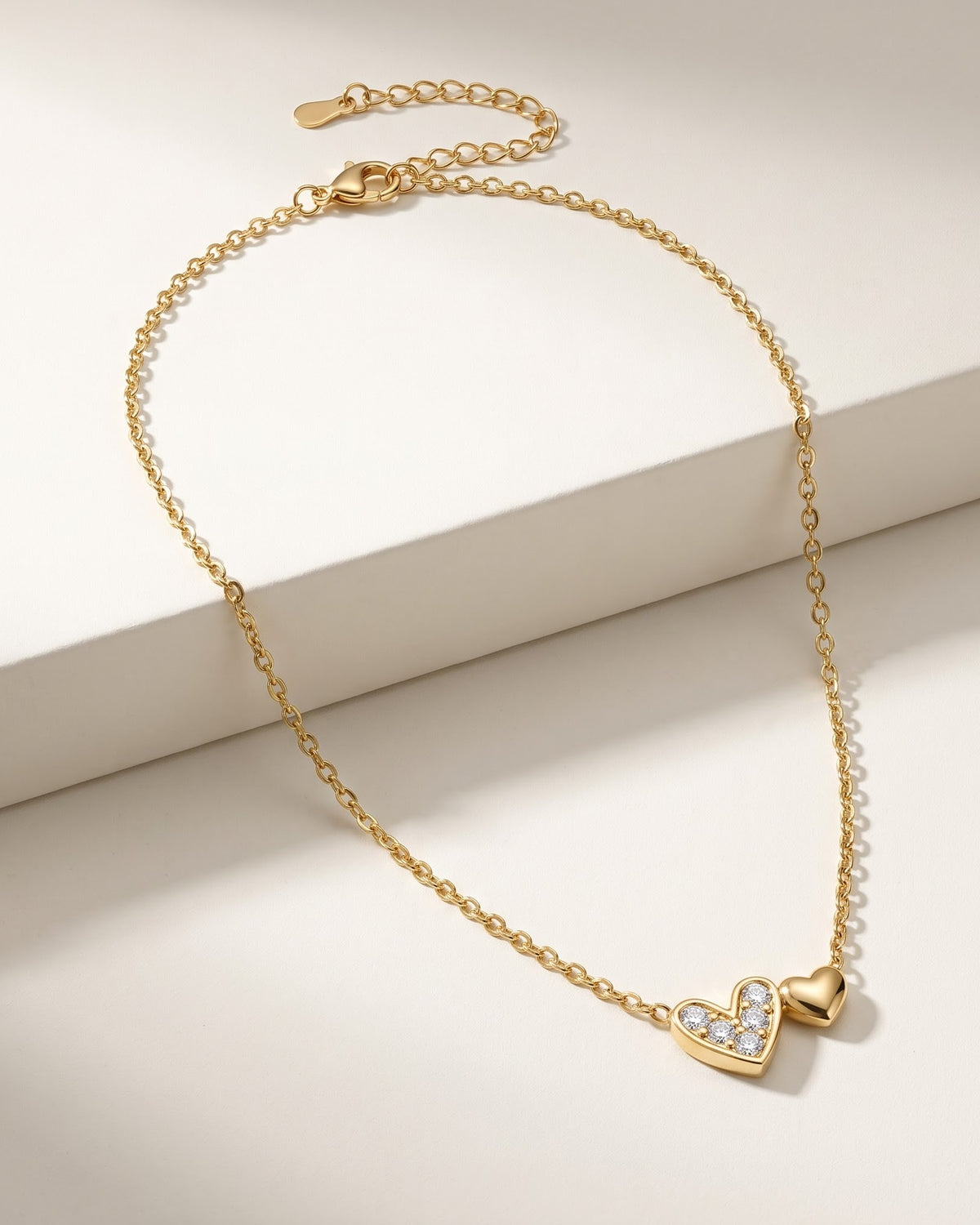 Solimae Twin Heart Pendant Necklace - hero view