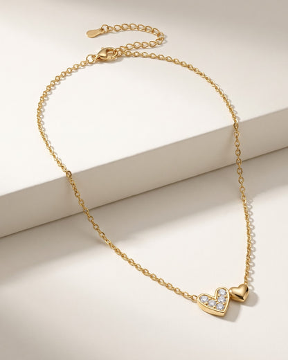 Solimae Twin Heart Pendant Necklace - hero view