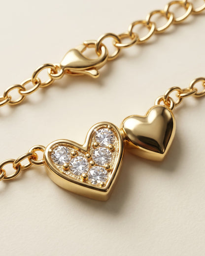 Solimae Twin Heart Pendant Necklace - cinematic view