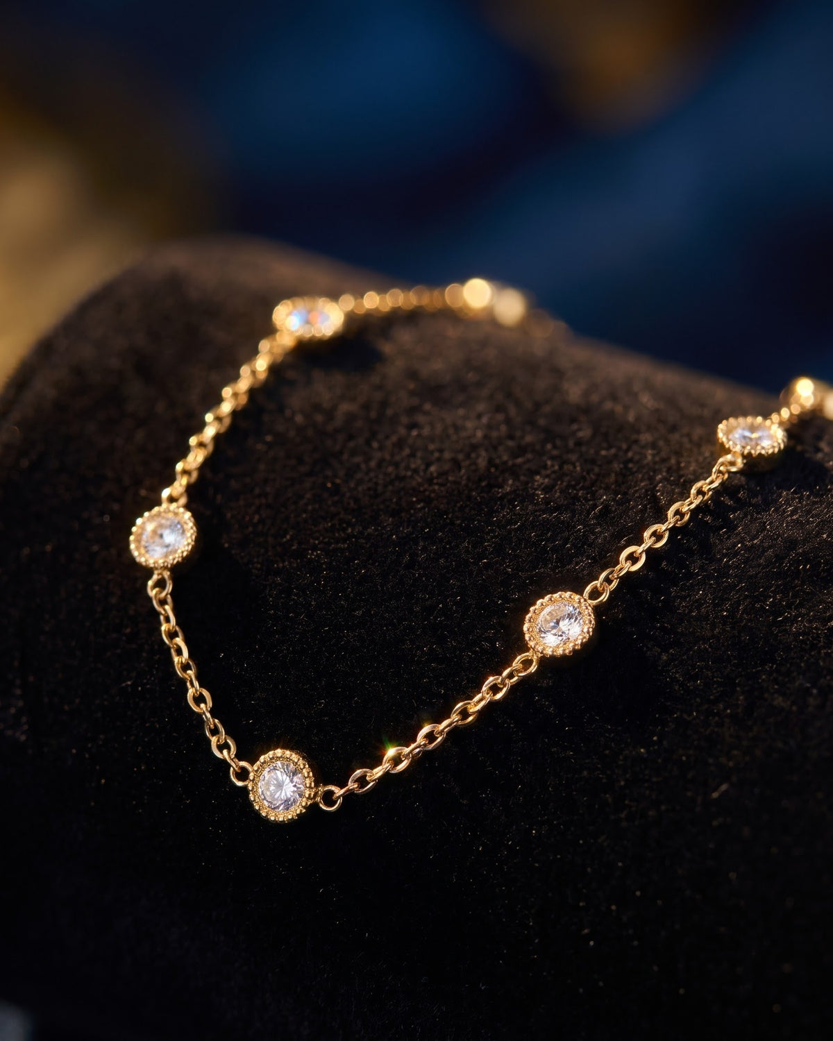 Solfaris Stone Station Chain Bracelet - Close-up Detail Shot
