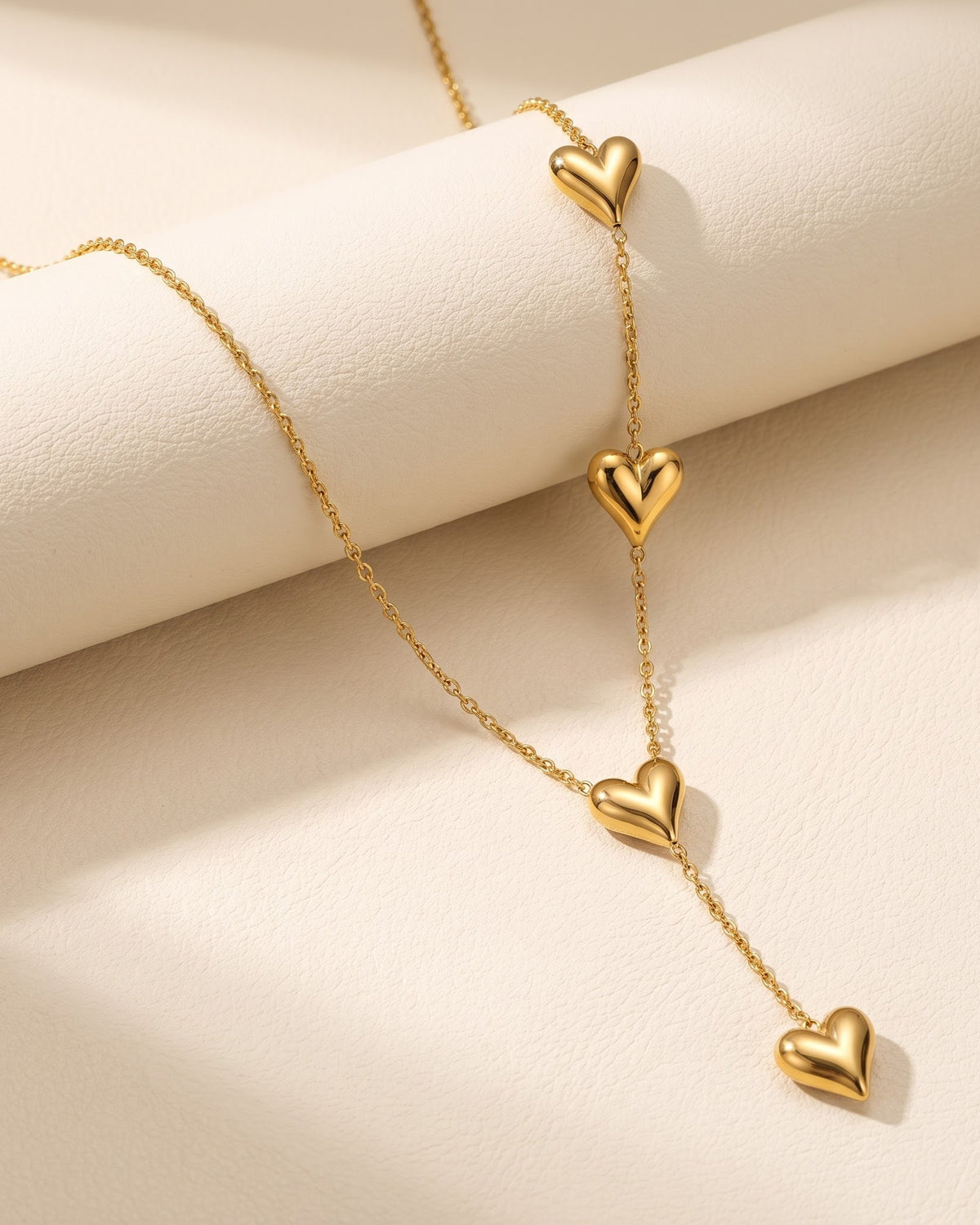 Solcara Puffed Heart Lariat Necklace - hero view