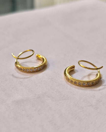 Solethra Twin Circle Dangle Earrings - cinematic view