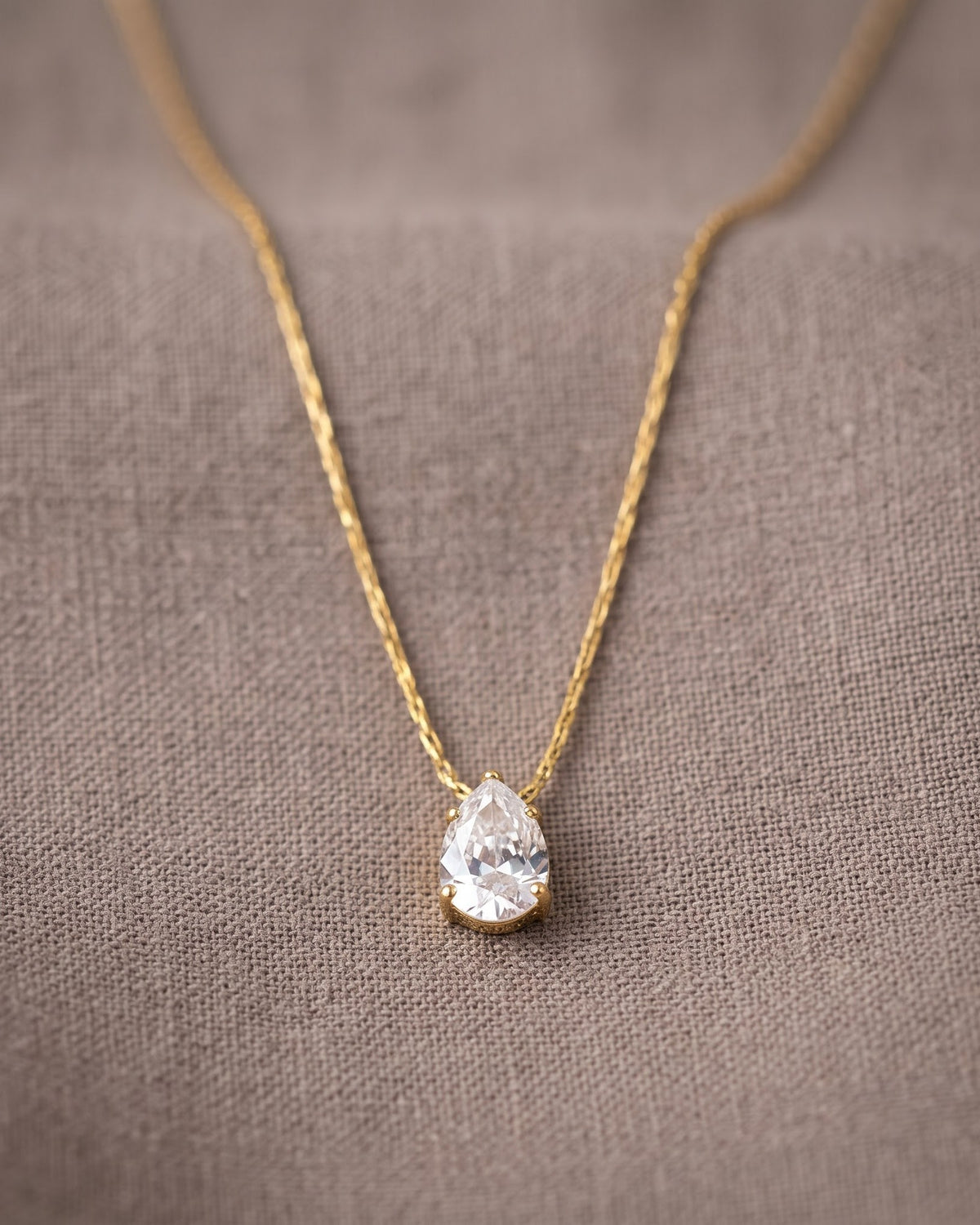 Solayne Pear Stone Pendant Necklace - cinematic view