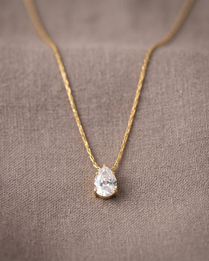 Solayne Pear Stone Pendant Necklace - cinematic view