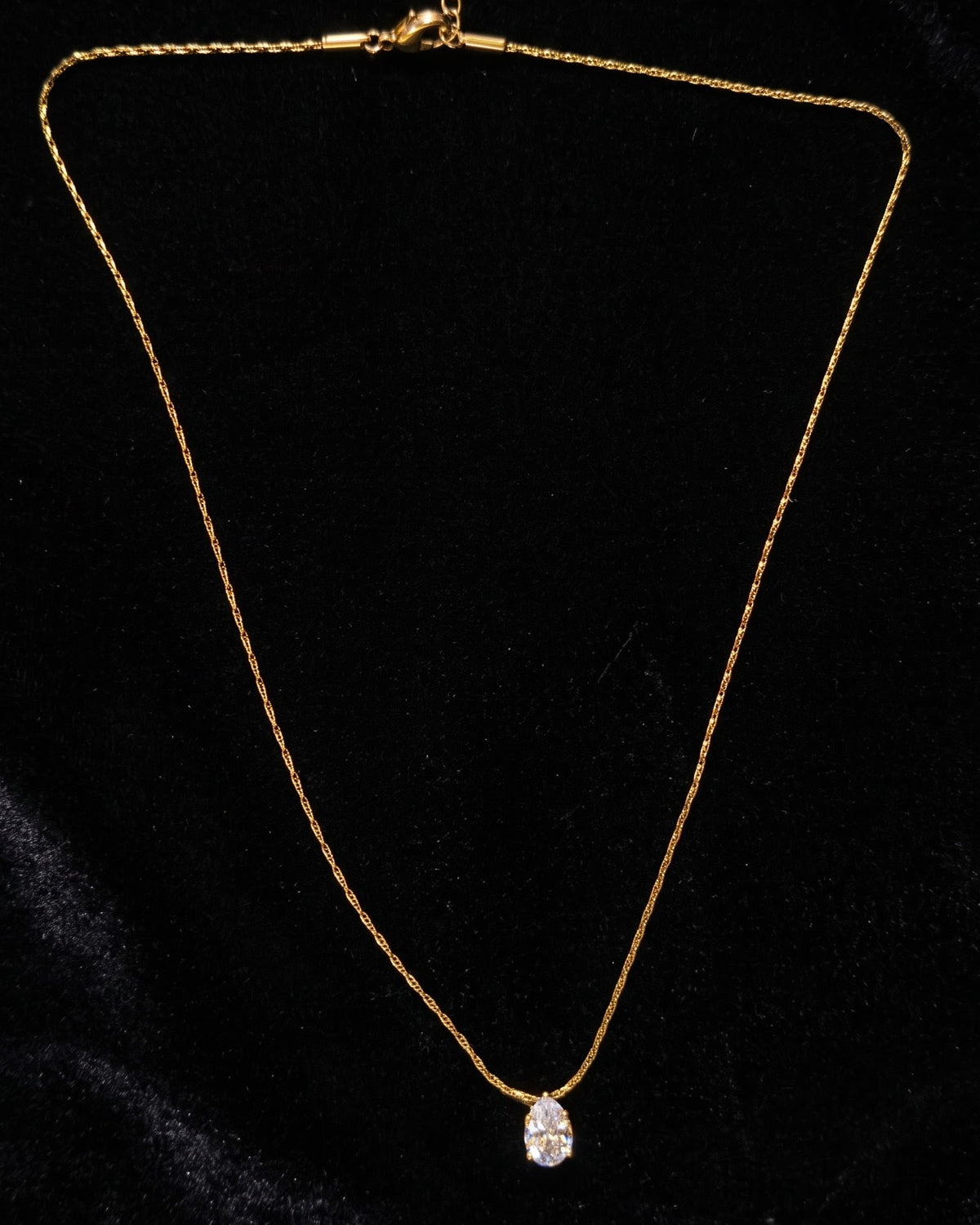 Solayne Pear Stone Pendant Necklace - close-up view