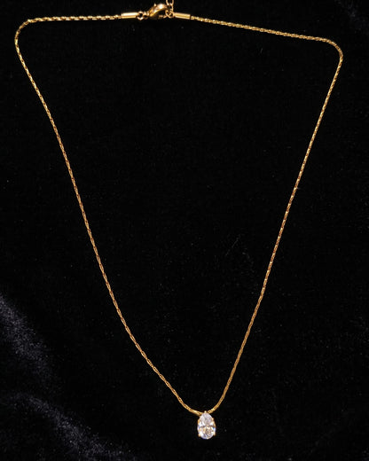 Solayne Pear Stone Pendant Necklace - close-up view