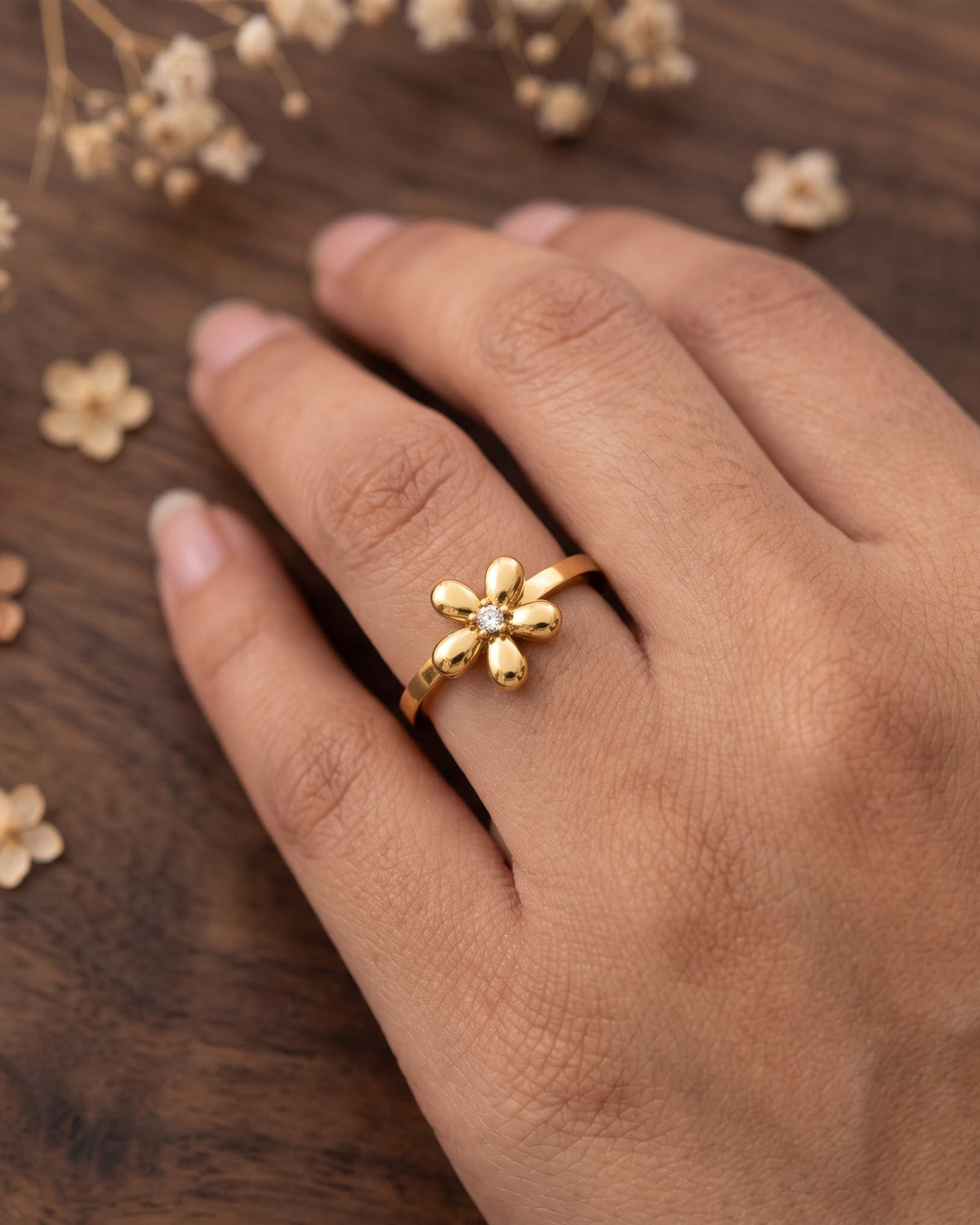 Solmyrae Flower Statement Ring - cinematic view