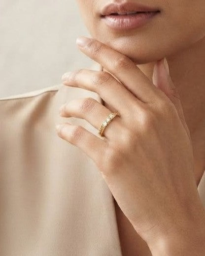 Solmiya Quad Stacking Ring — worn on hand