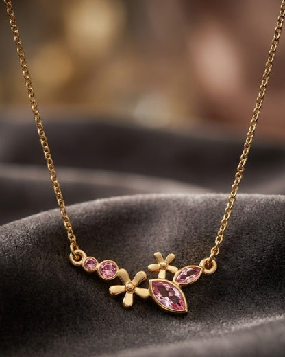 Solteya Pink Blossom Pendant Necklace — hero shot