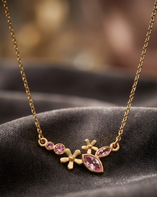 Solteya Pink Blossom Pendant Necklace — hero shot