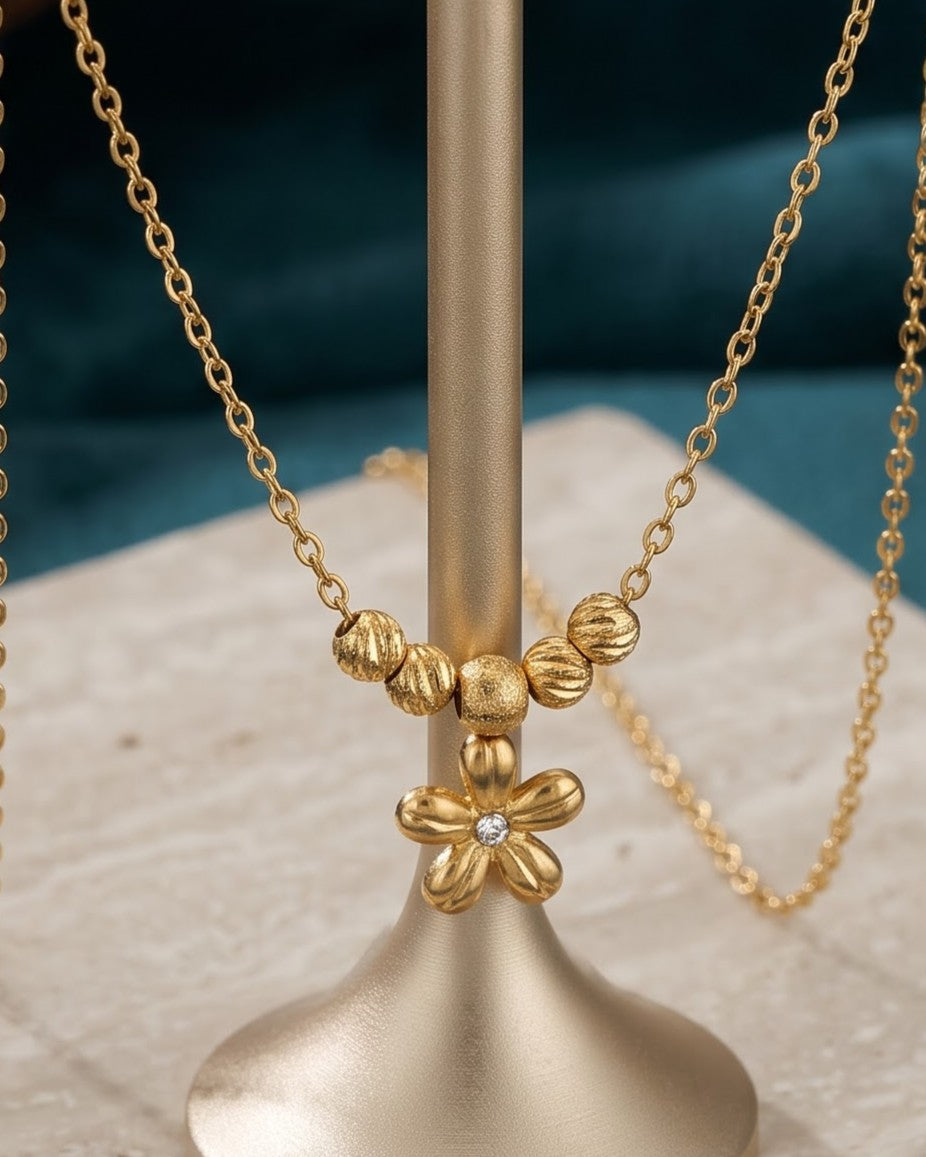 Solveta Petal Pendant Necklace - Stand Display Shot