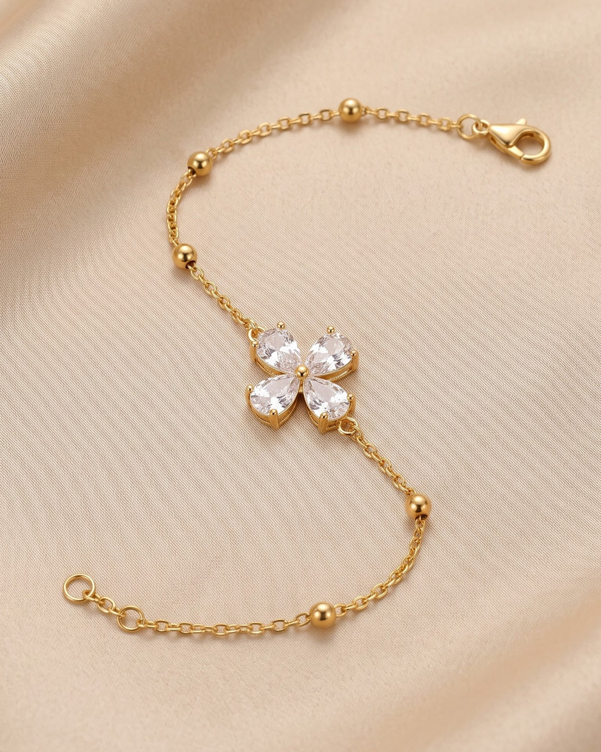 Solrina Flower Charm Chain Bracelet - Stand Display Shot