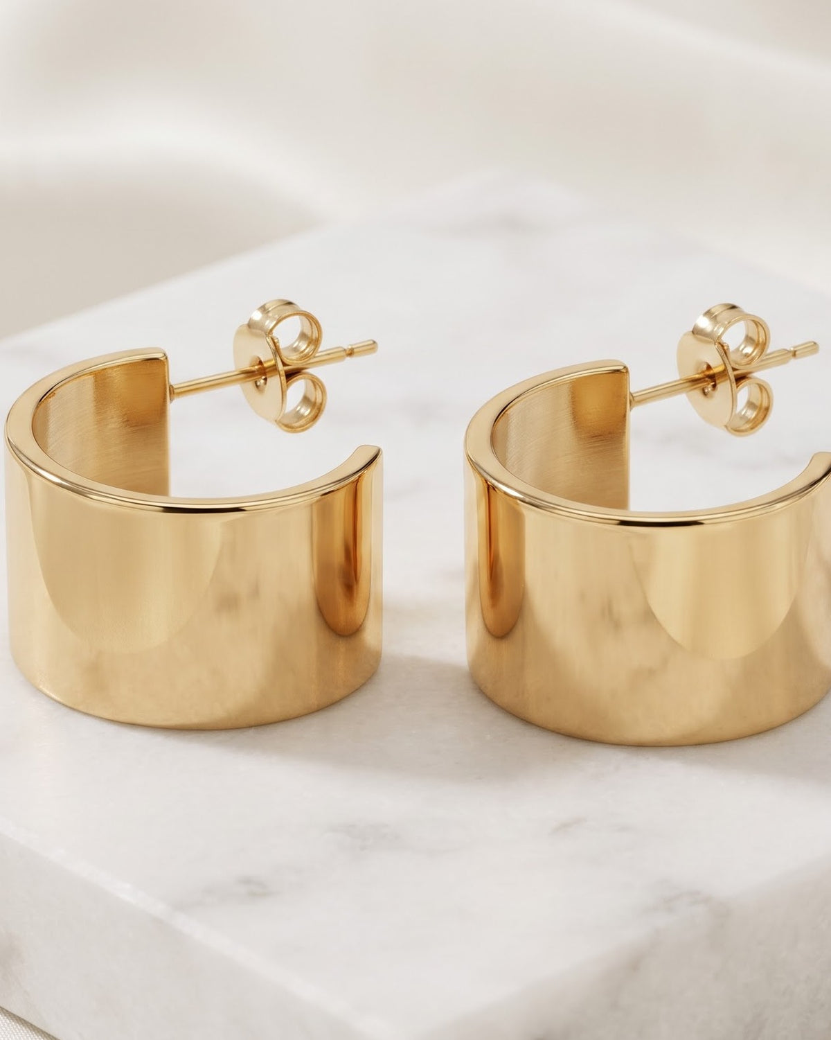 Solyara Wide Hoop Earrings - Close-up / Detail Shot