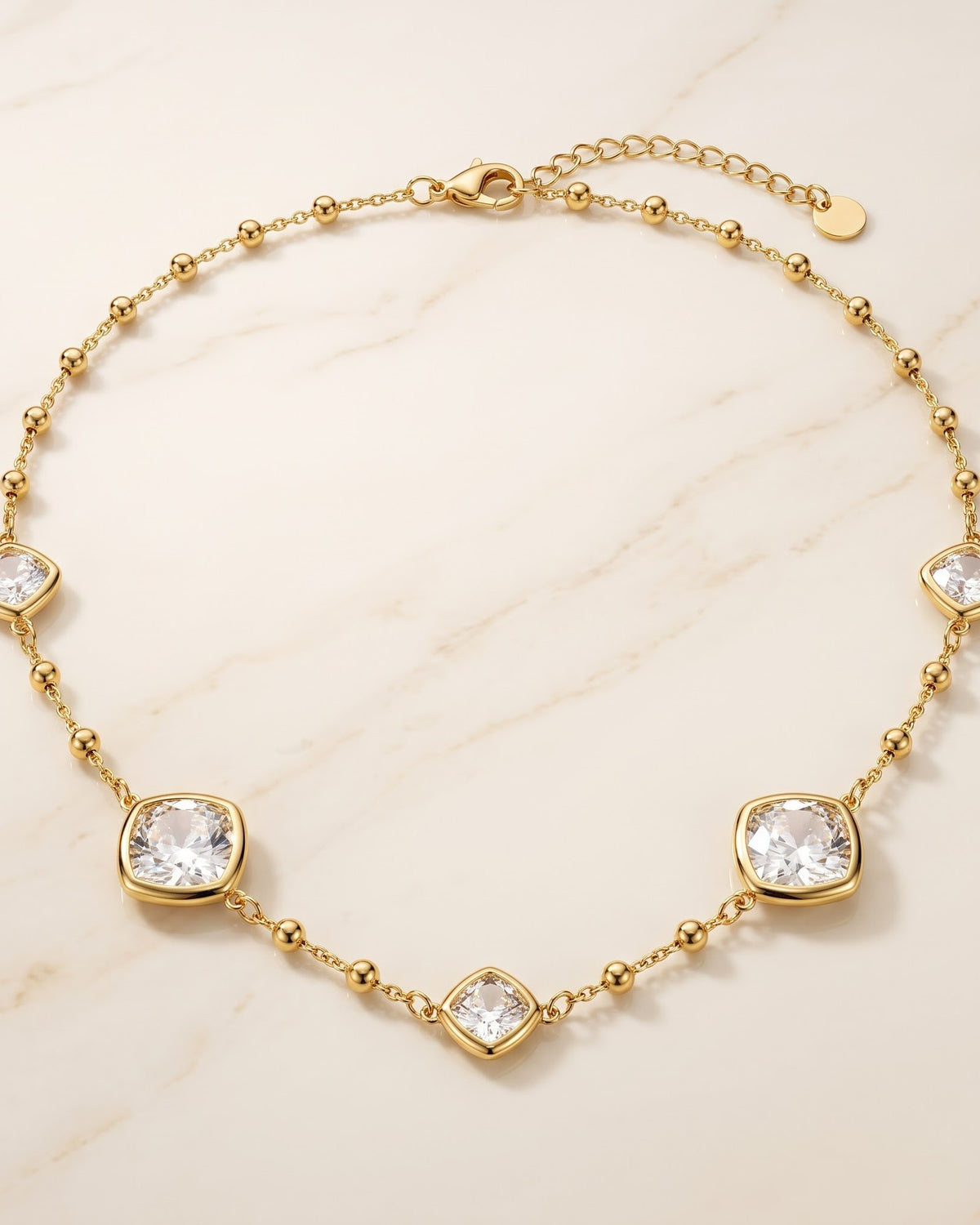 Solrisa Cushion Chain Necklace - Model Worn Shot