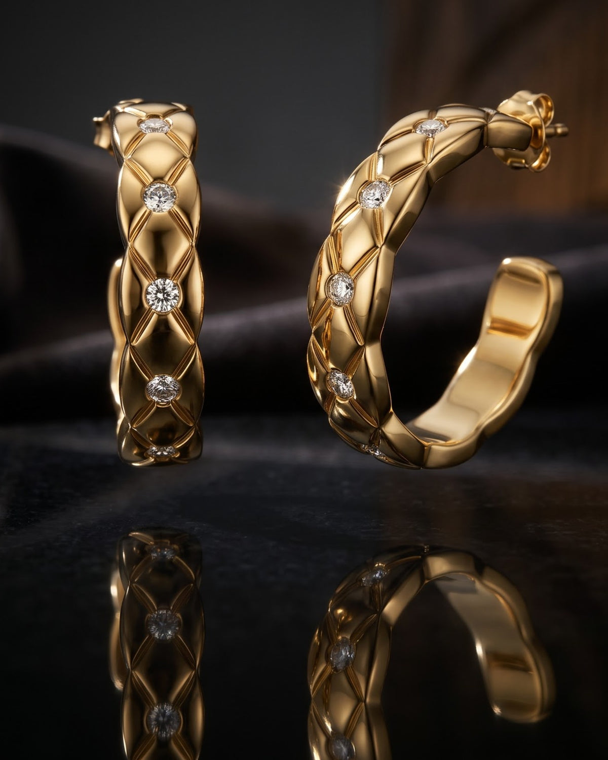 Solyeva Lattice Hoop Earrings - Hero Shot