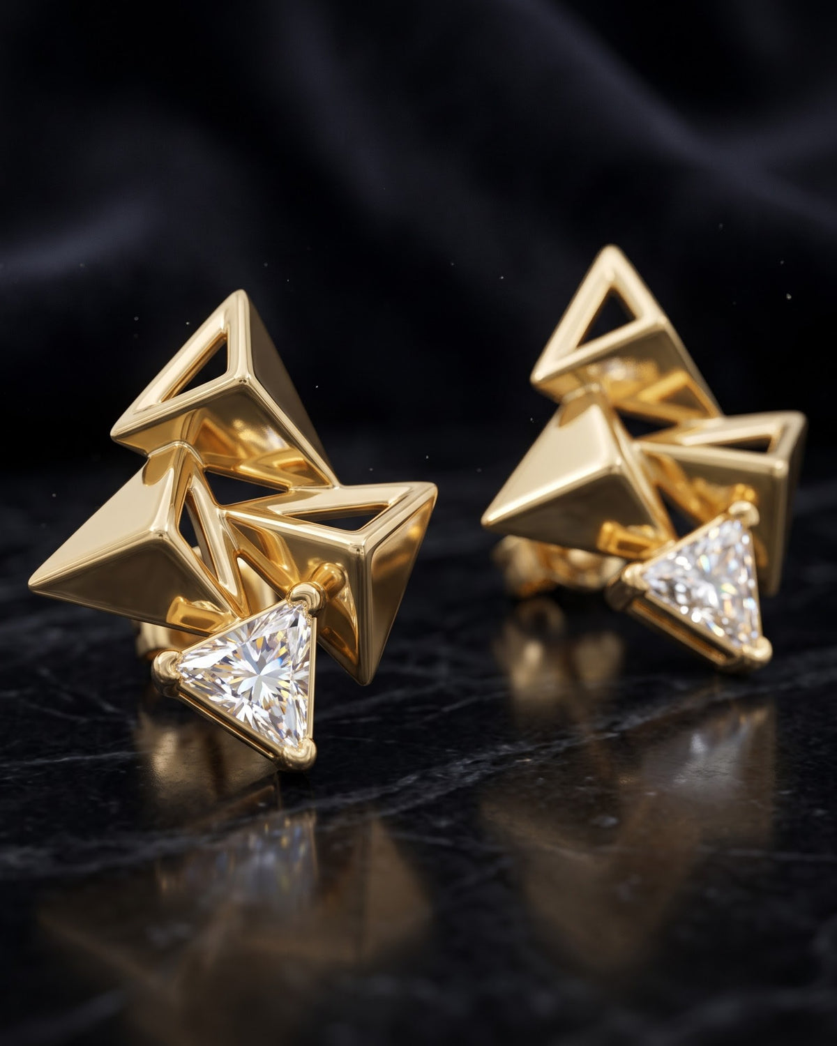 Solvatra Facet Stud Earrings - Hero Shot